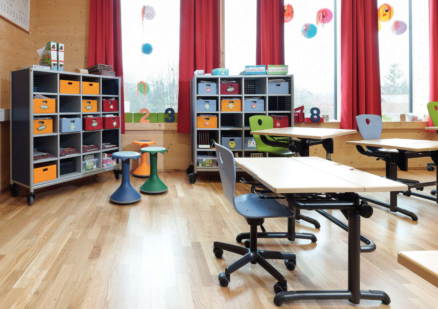 Furniture to fit pupils.